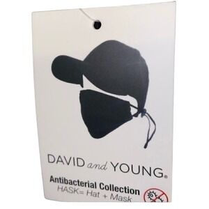 DAVID and YOUNG Black Antibacterial Hat Mask Set HASK Baseball Cap Face Cover